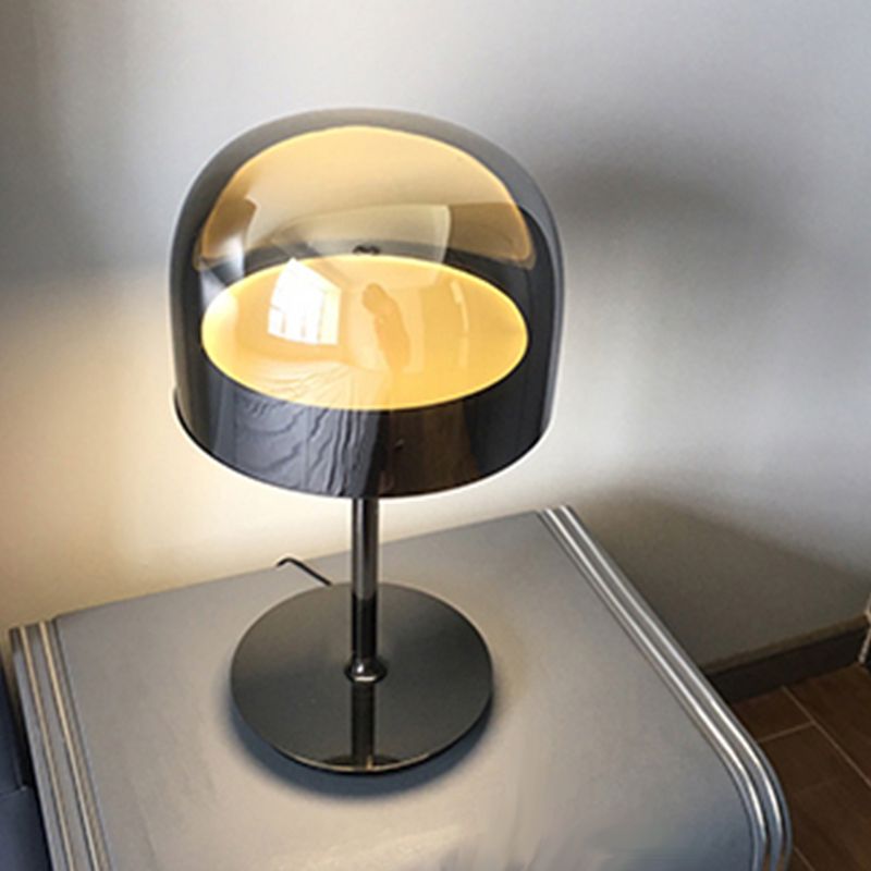 Lampada da tavolo in vetro stile moderno Forma geometrica Lampada da scrivania a 1 luce per camera da letto
