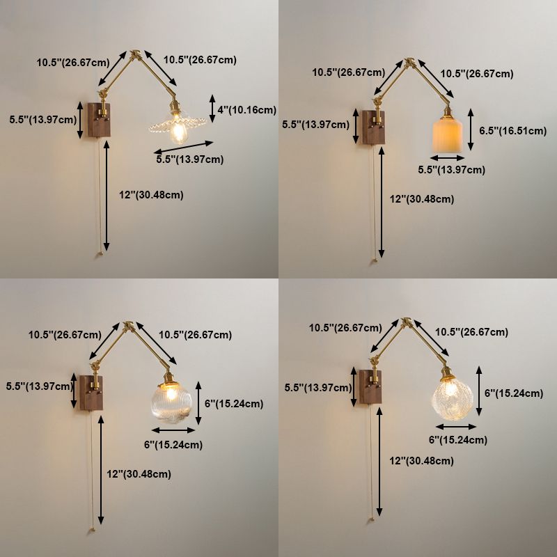 Retractable Arm Wall Sconce Modern Style Simple Wall Mount Lamp for Living Room