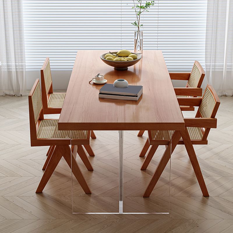 Medieval Modern Solid Wood Table Rectangular Table with Double Pedestal
