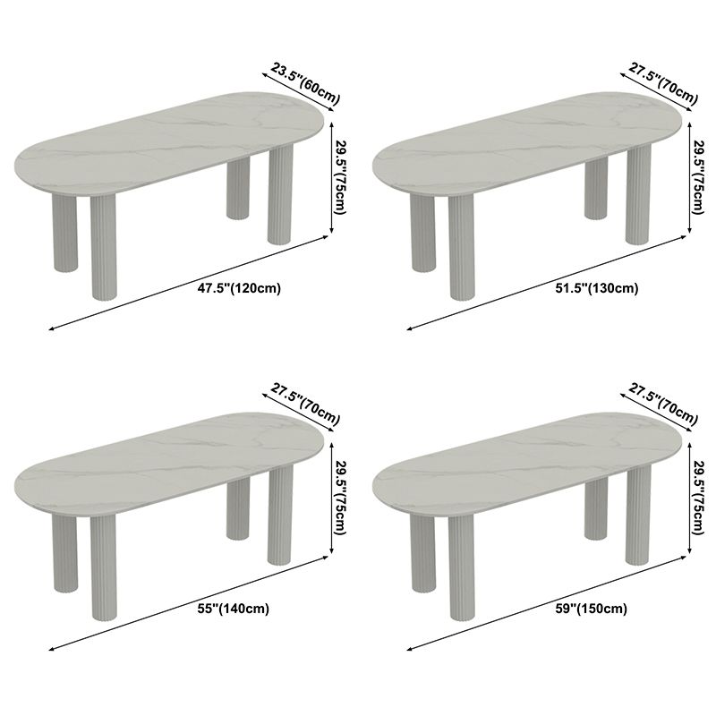 Solid Wood Legs Contemporary Free Form Dining Table Sintered Stone Dining Table for Kitchen