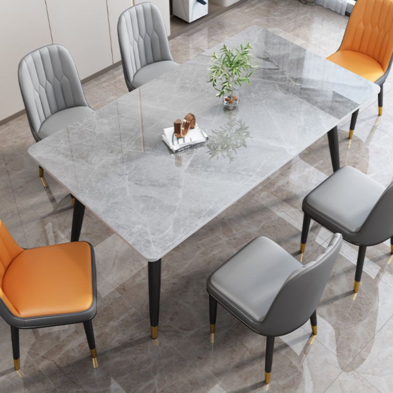 Modern Dining Table Rectangle Sintered Stone Dinner Table for Dining Room