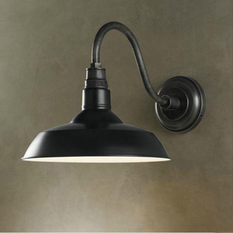 Einzigartige Schattenleuchte Industrial Style 1 Lichtmetall Wandleuchte Leuchte in Schwarz