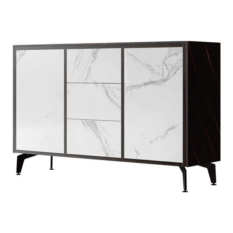Artificial Wood Dining Room Sideboard Cabinet Glam Credenza with Drawers and Storage