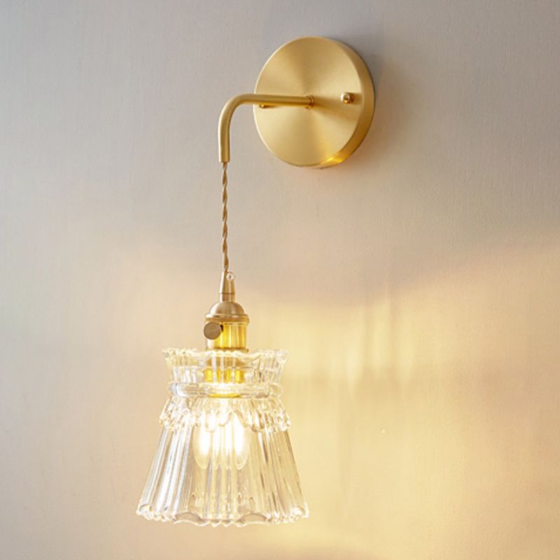 Glass Wall Sconce Lighting Simple Style Wall Mount Light Fixture