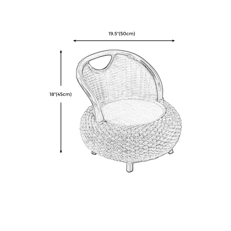 Rattan Armless Chair 19.68" L x 19.68" W Basic Four Leg Chair for Living Room