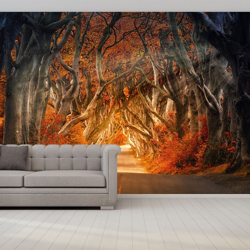 Autumn Forest Landscape Mural Moisture Resistant Modern Style Bedroom Wall Art