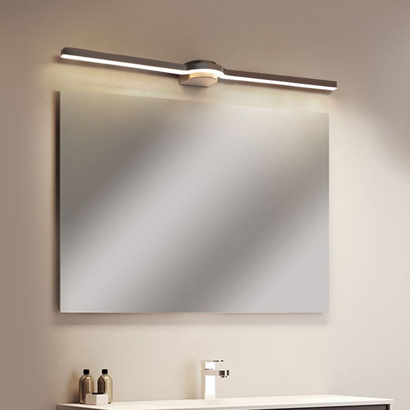 Luz de espejo de tocador LED lineal Luz de pared de baño de metal simple y elegante
