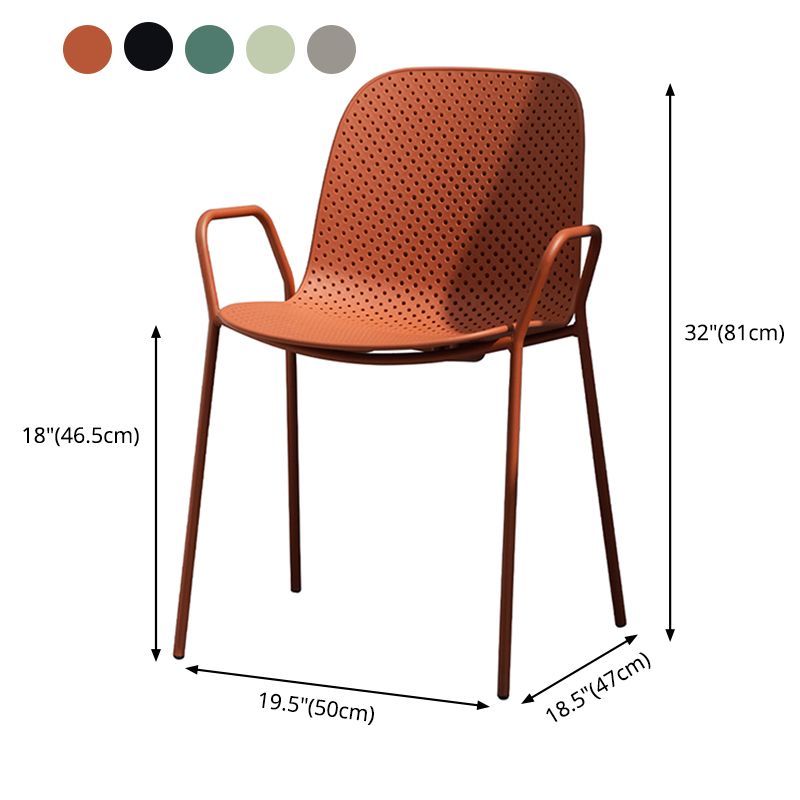 Sillón de comedor de plástico de estilo escandinavo, respaldo sólido, silla individual