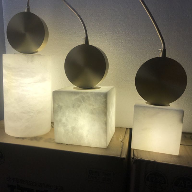 Luz de marco blanco de 1 luces Luz colgante de latón moderno Mini iluminación de iluminación para dormitorio