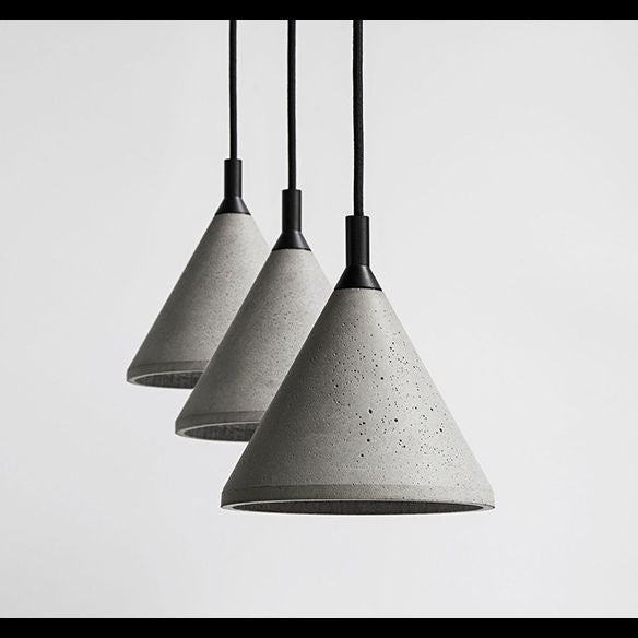 Grey Cone Cement Hanging Light Vintage Style Creative 1-Light Pendant for Cafe Shop Restaurant