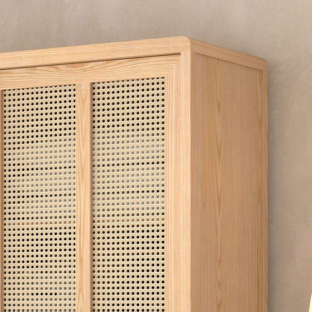 Modern Solid Wood Frame Wardrobe Freestanding Sliding Doors with Legs