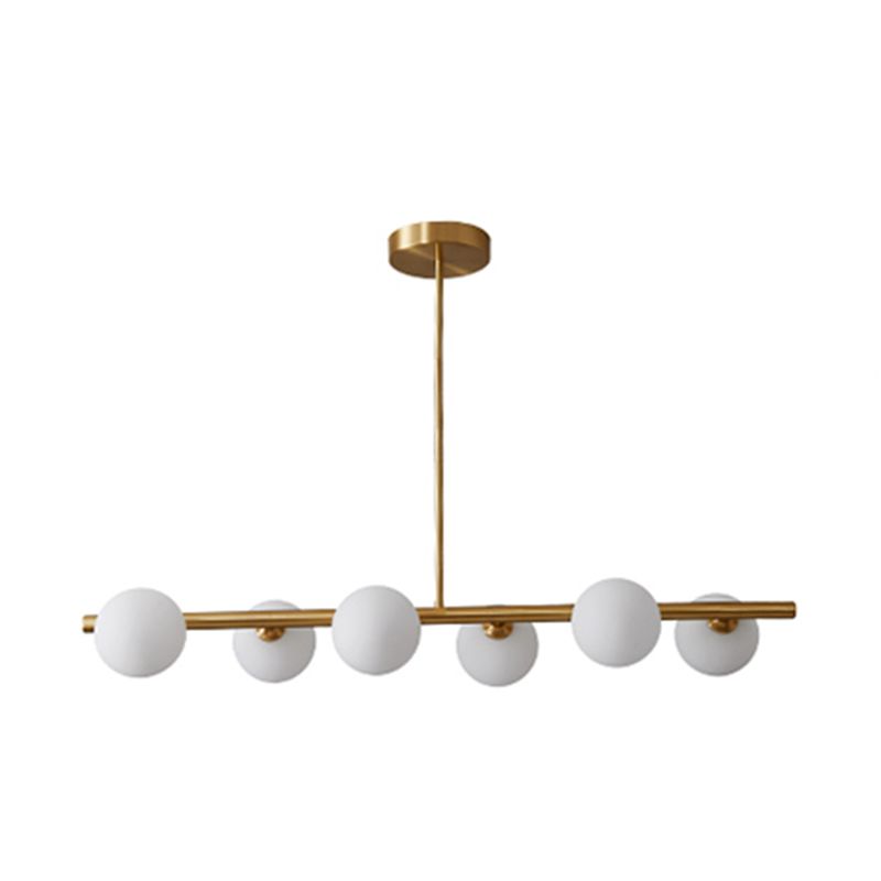Nordic Style Copper Hanging Lamp Ball Shape Shade Island Light Fixture for Bedroom