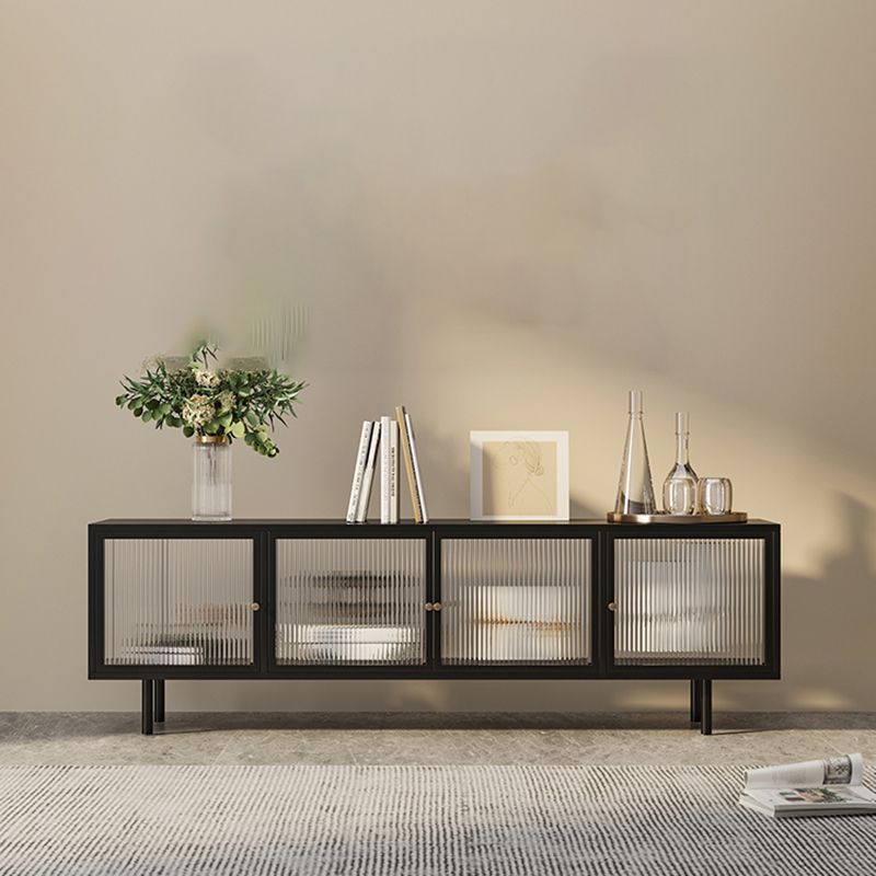 19.69"H TV Stand Enclosed Storage Industrial Style TV Console with Doors