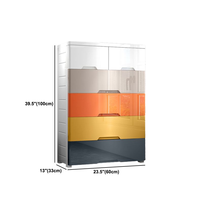 Plastic Storage Cabinet With Drawer Non-Hanging Armoire With Legs