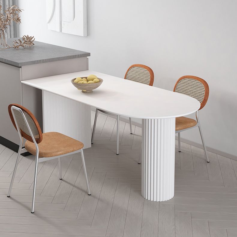 Dining Room Kitchen Table Modern Oval Solid Wood Double Pedestal Table