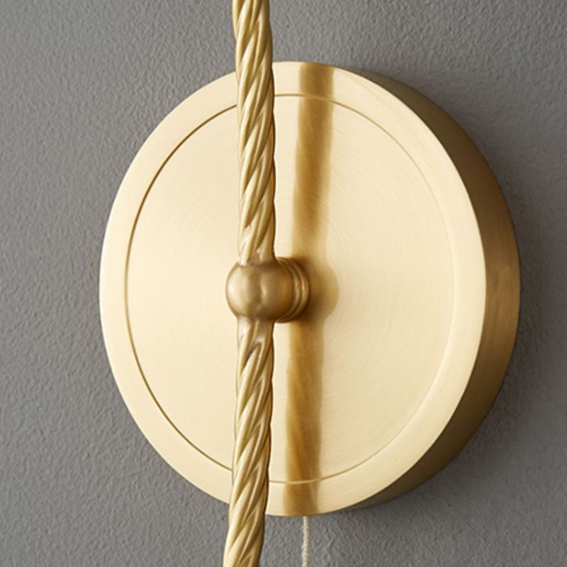 Glass Flower Shape Wall Lighting Modern Style 1 Light Wall Light Sconce in Gold