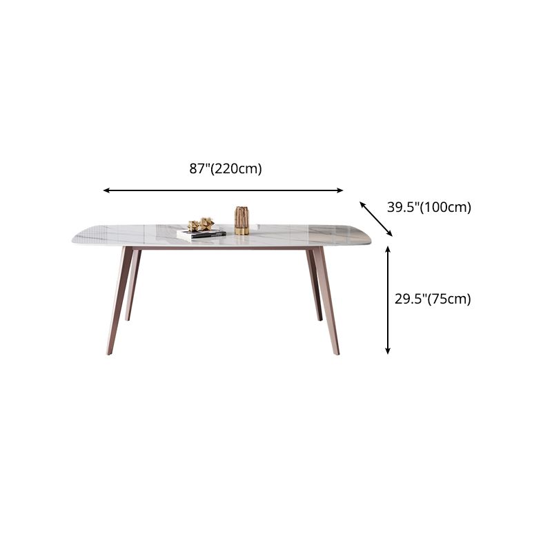 Modern Sintered Stone Top Table Rectangle Table with 4 Legs for Restaurant