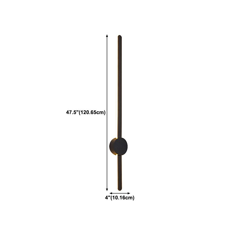 Metal Linear Shape Wall Light Modern Style Multi Lights Wall Mounted Light in Black