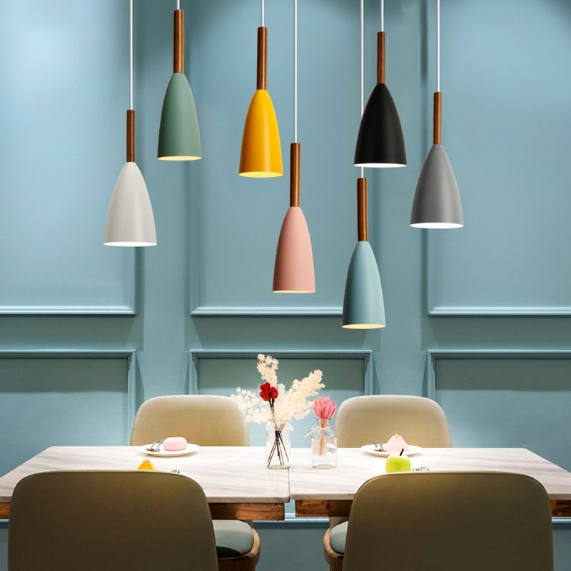 Cone Shape Hanging Light Modern Style Metal 1 Light Hanging Lighting for Living Room