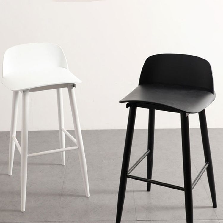 Modern Armless Backrest Counter Stool Iron Cafe Bar Stool with  Acrylic Seat and Pedal