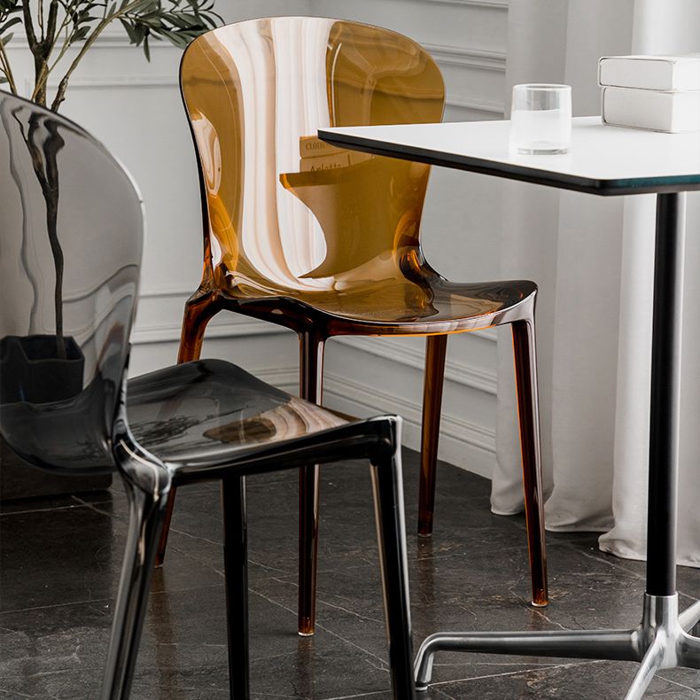 Dining Room Armless Dining Chair Plastic Stacking Side Chair