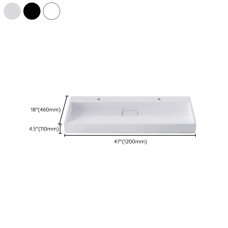 Modern Vessel Bathroom Sink Rectangular Single Faucet Hole Wash Stand(not Included Faucet)