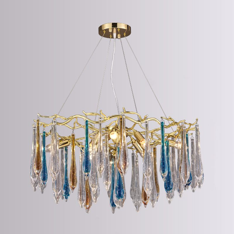 Tränenformform Kristallleuchter modernes Aluminium nach unten -Beleuchtung zum Studium