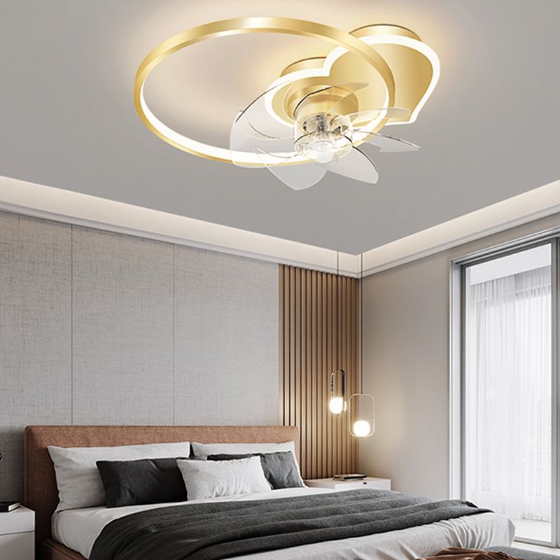 Contemporary Circular Ceiling Fan Light Metal LED Ceiling Fan for Living Room