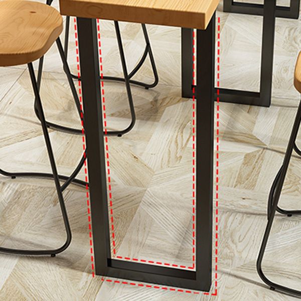 Modern Natural Pub Dining Set 1/2/4/5/7 Pieces Wood and Metal Bar Pub Table Set