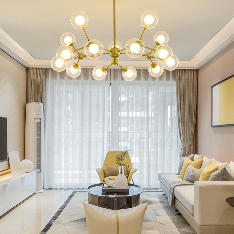 Radiale Kronleuchter leichte Einfachheit Glas Anhänger Beleuchtung für Wohnzimmer