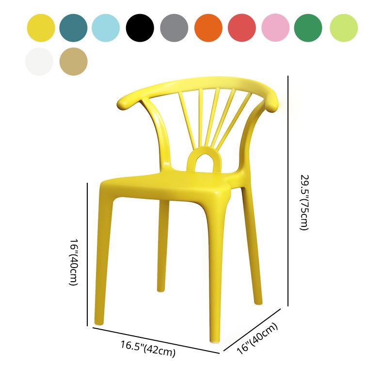 Silla plástica moderna para interiores y exteriores, silla individual sin brazos Wishbone para Patio