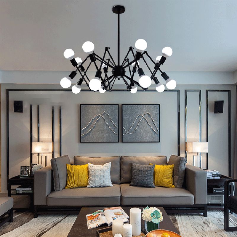 Spider hanger verlichtingsarmaturen Moderne multidichte gouden kroonluchter lamp voor restaurant