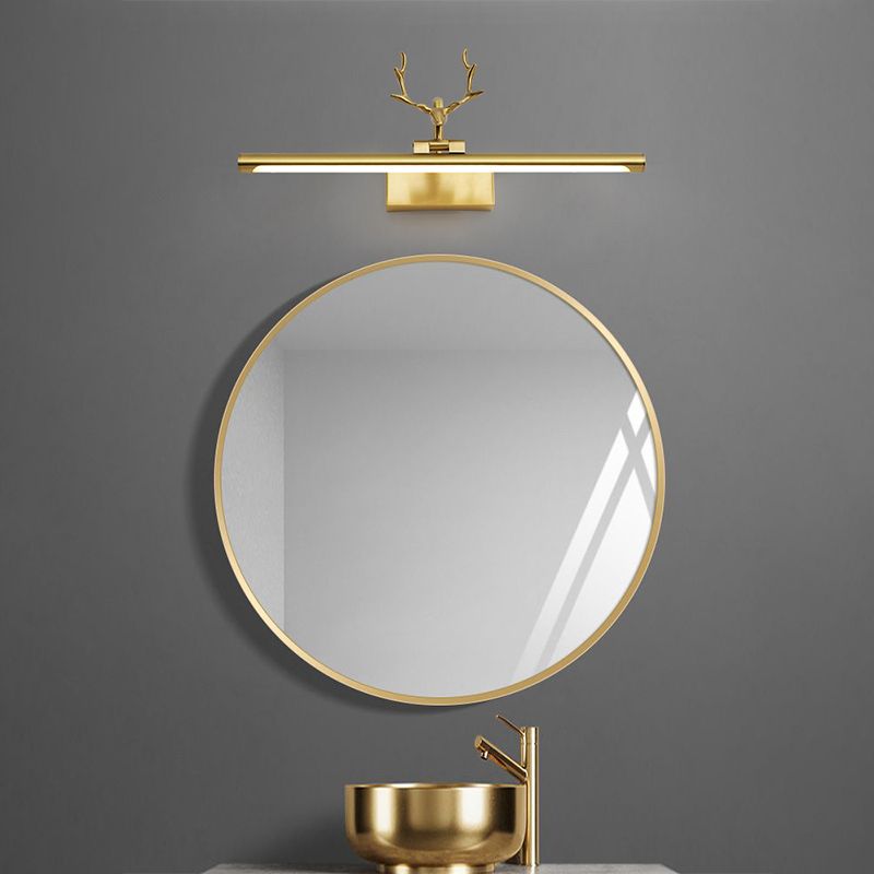 Modern Minimalist Brass Farmhouse Wall Lighting Fixtures above Mirror for Bathroom