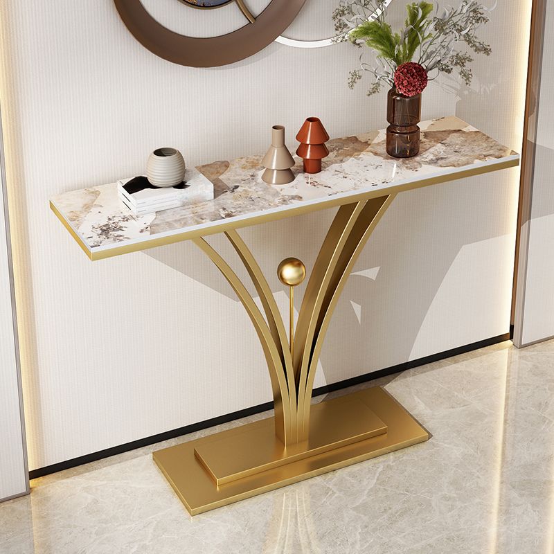 Rectangle for Hall Slate/metal Scratch Resistant Console Table 31.5" Tall