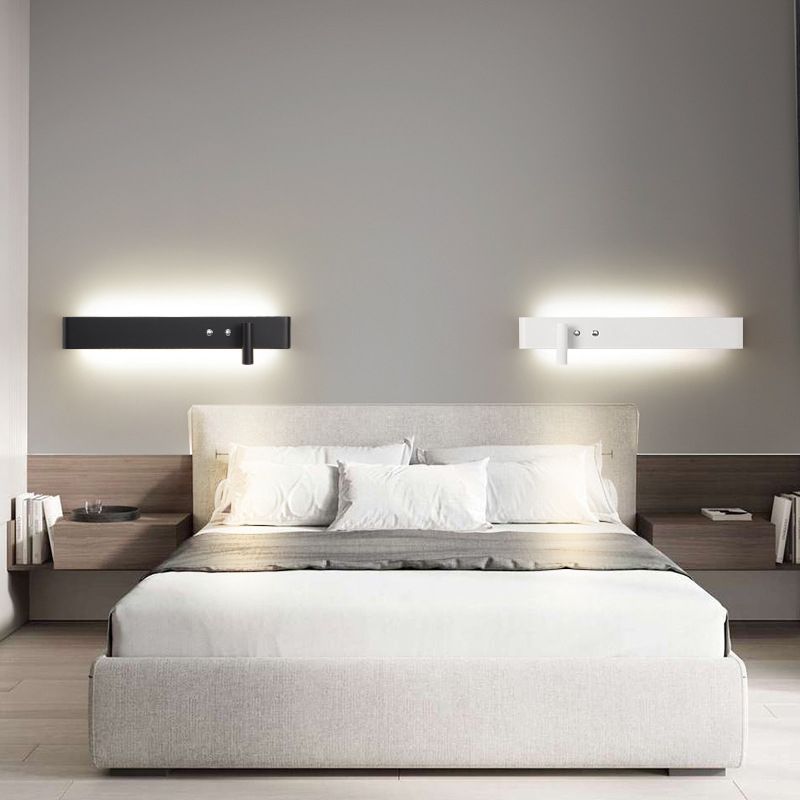 Modern Single White/Black Wall Mounted Sconce Metallic LED Wall Light