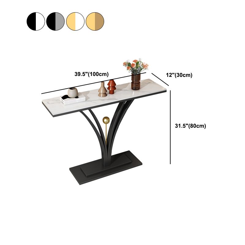 Rectangle for Hall Slate/metal Scratch Resistant Console Table 31.5" Tall