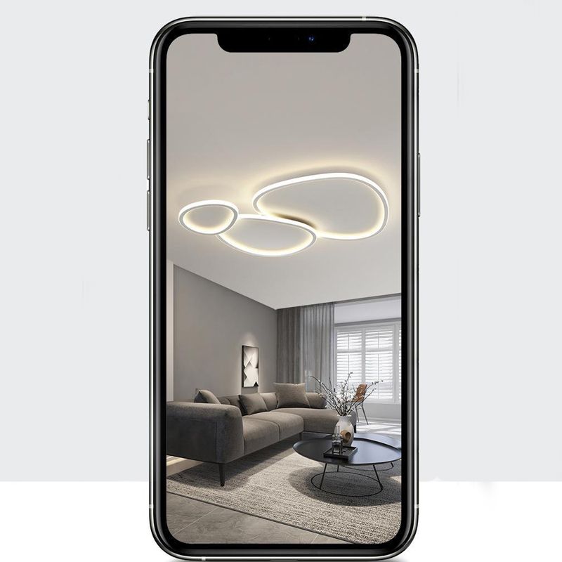 White Modern Flush Mount Lighting Unique LED Ceiling Light for Living Room