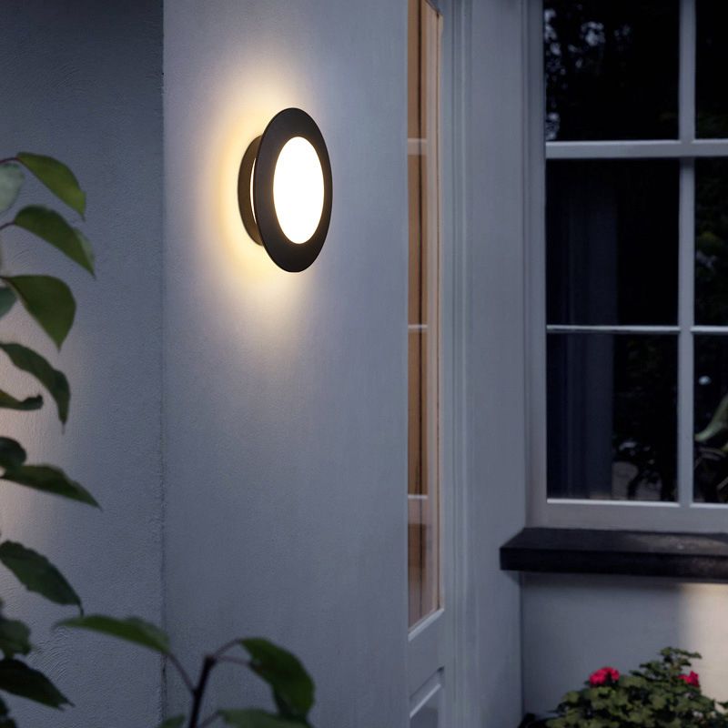 1 - Light Interior LED Wall Light Contemporary Round Black Wall Mount