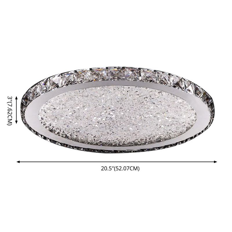 Modern Minimalist Crystal Flush Mount Ceiling Lamp Round Shape LED Flush Mount Lighting for Bedroom