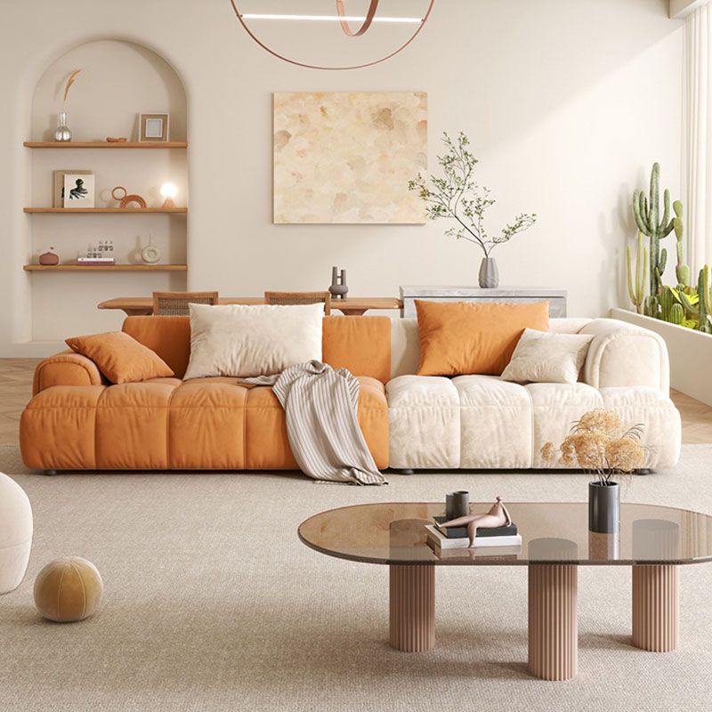 Modern Standard Sofa Square Arm Cushions Sofa for Living Room