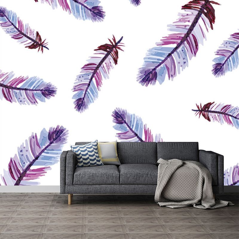 Home Decor Feathers Wall Murals Non Woven Fabric Modernist Wall Decor for Bedroom