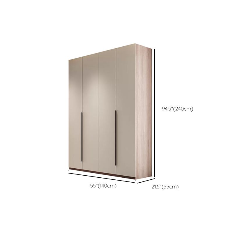 Hinged Storage Cabinet Modern Wardrobe Armoire with Garment Rod