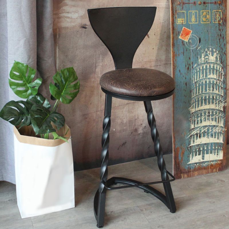 Industrial Metal Dining Stools Armless Bar Stools with Footrest