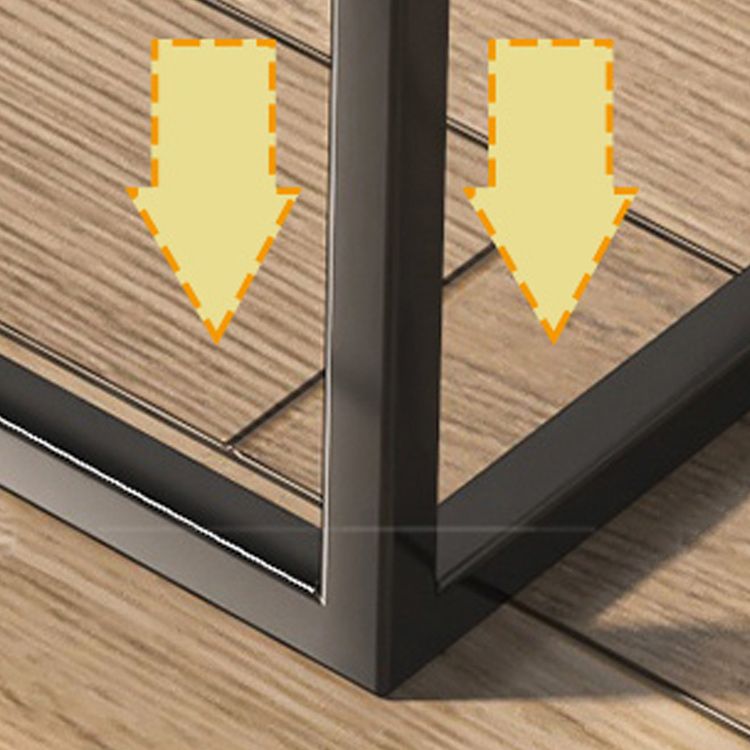 Modern Frame Coffee Cocktail Table Rectangular Glass Top Cocktail Table