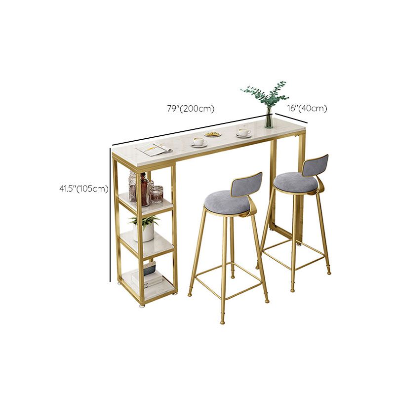 Glam Bar Stool and Table Set 1/2/3 Pieces Pub Table Set for Dining Room