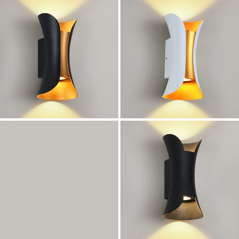 Courte de mur en forme de sablier en aluminium Courté postmoderne a conduit à la lumière