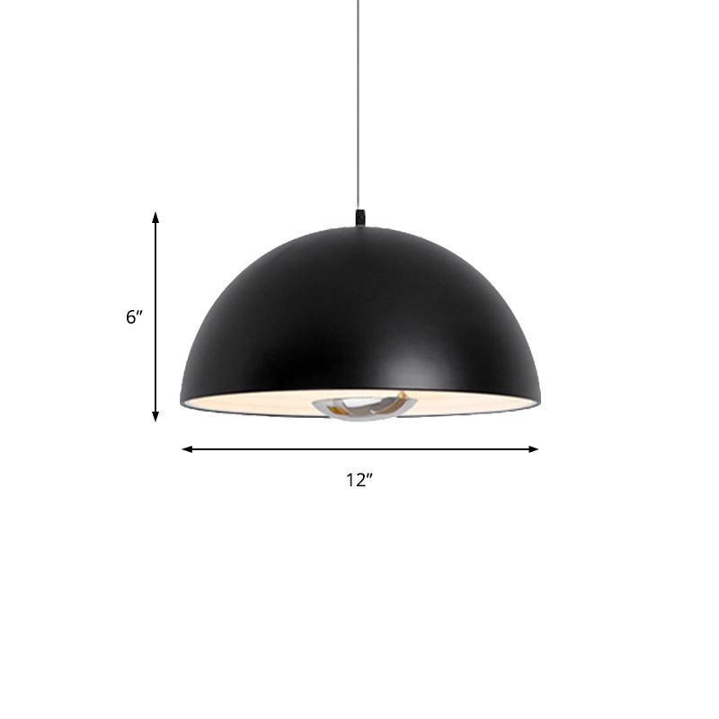 Nordic Dome Hanging Lamp Metal 1/2/3 Heads White/Black/Rose Gold Pendant Light Fixture for Dining Room, 12"/16"/19.5" Wide