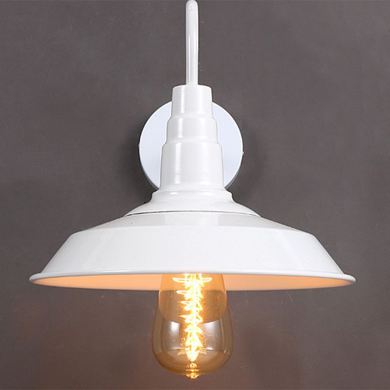 Industrial Metal 1 Light Wall Light with Gooseneck Arm for Stairs Pathway Farmhouse