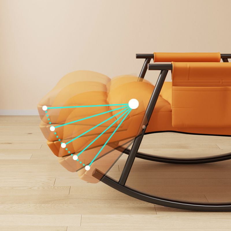 Contemporary Rocking Chair Wing Back Rocker Chair with Seat Cushion