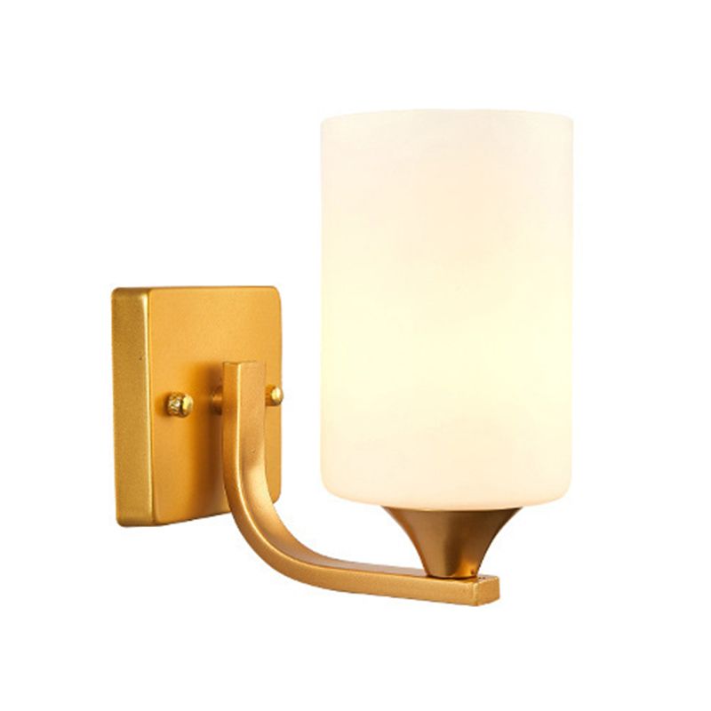 Modern Vanity Lighting Metal Wall Light Fixture in Gold for Bathroom